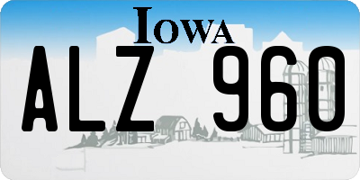 IA license plate ALZ960