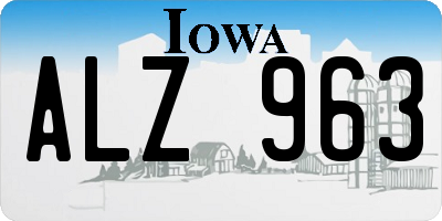 IA license plate ALZ963