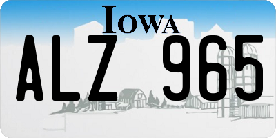 IA license plate ALZ965