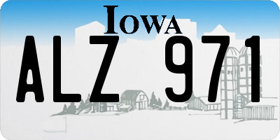 IA license plate ALZ971