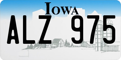 IA license plate ALZ975