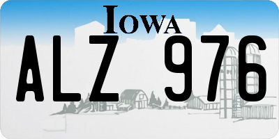 IA license plate ALZ976