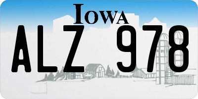 IA license plate ALZ978