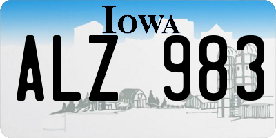 IA license plate ALZ983