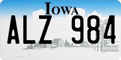 IA license plate ALZ984