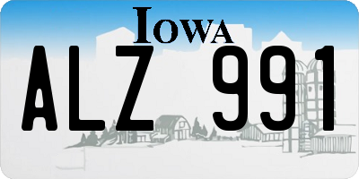 IA license plate ALZ991