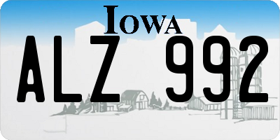 IA license plate ALZ992