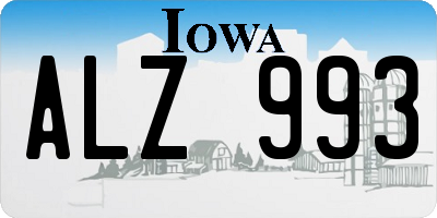 IA license plate ALZ993