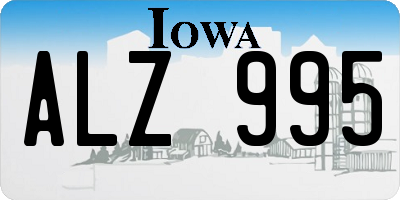 IA license plate ALZ995