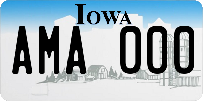 IA license plate AMA000