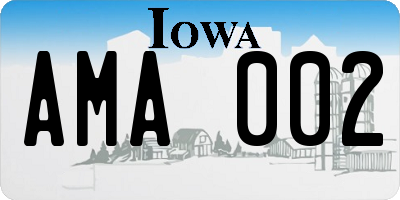 IA license plate AMA002