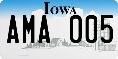IA license plate AMA005