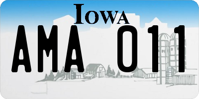 IA license plate AMA011