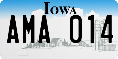 IA license plate AMA014
