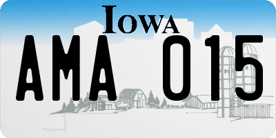 IA license plate AMA015
