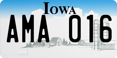 IA license plate AMA016