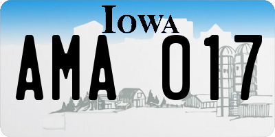 IA license plate AMA017