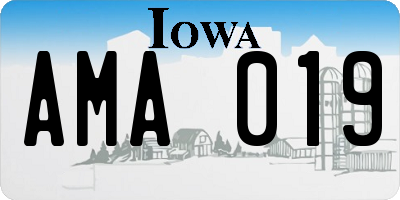 IA license plate AMA019