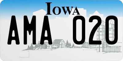 IA license plate AMA020