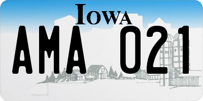 IA license plate AMA021