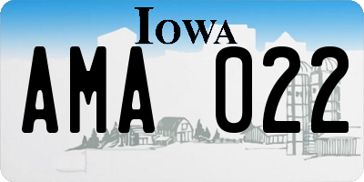 IA license plate AMA022