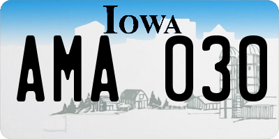IA license plate AMA030