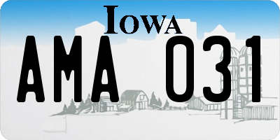 IA license plate AMA031