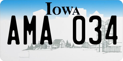 IA license plate AMA034