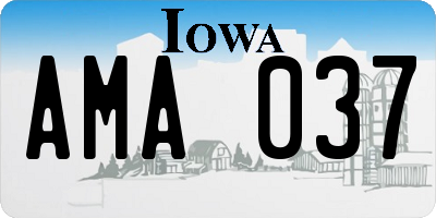 IA license plate AMA037