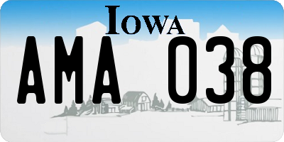 IA license plate AMA038