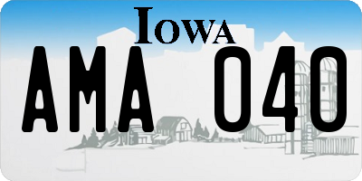 IA license plate AMA040