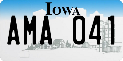 IA license plate AMA041