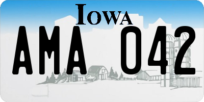 IA license plate AMA042