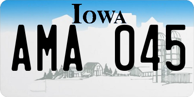 IA license plate AMA045