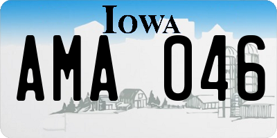 IA license plate AMA046