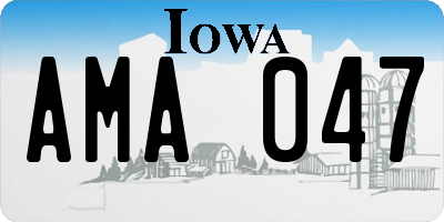 IA license plate AMA047