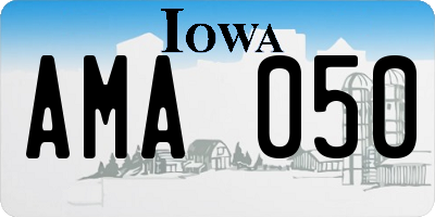 IA license plate AMA050