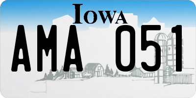 IA license plate AMA051