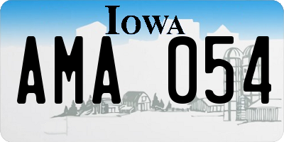 IA license plate AMA054