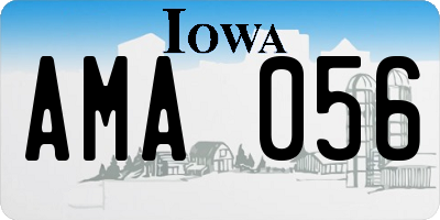 IA license plate AMA056