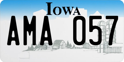 IA license plate AMA057