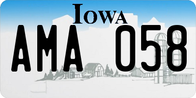 IA license plate AMA058