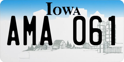 IA license plate AMA061