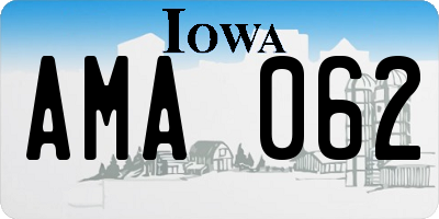 IA license plate AMA062