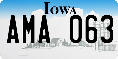 IA license plate AMA063