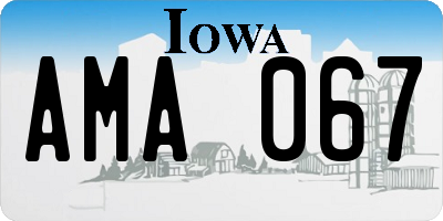 IA license plate AMA067