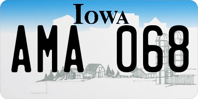 IA license plate AMA068