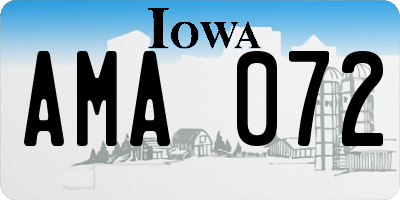 IA license plate AMA072
