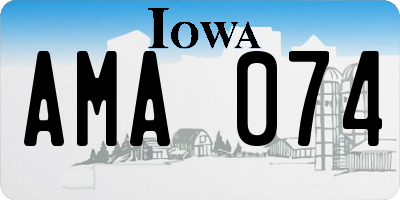 IA license plate AMA074