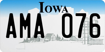 IA license plate AMA076